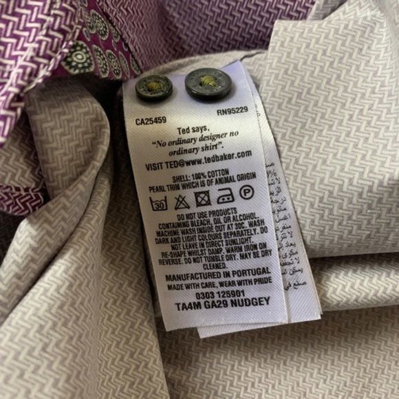 Ted Baker London Purple Button Up Shirt - Picture 7 of 9